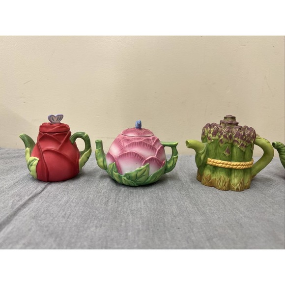 Teapot Vintage AVON Seasons Treasures Miniature Fine Collectible Lot of 6 Chrty - Picture 3 of 16
